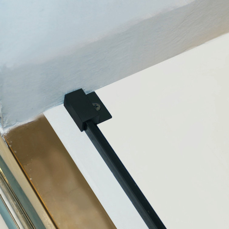 56-60" Frameless Clear Glass Double Sliding Shower Door in Matte Black