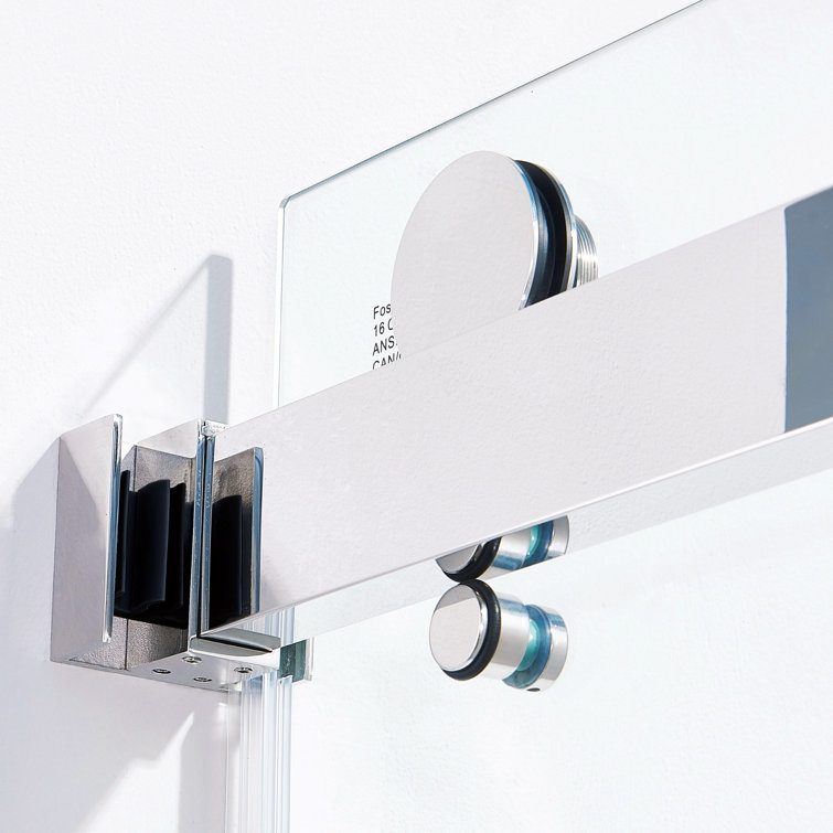 60" Frameless Chrome Glass Double Sliding Shower Door