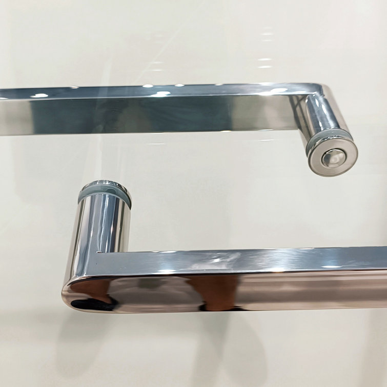 60" Frameless Chrome Glass Double Sliding Shower Door