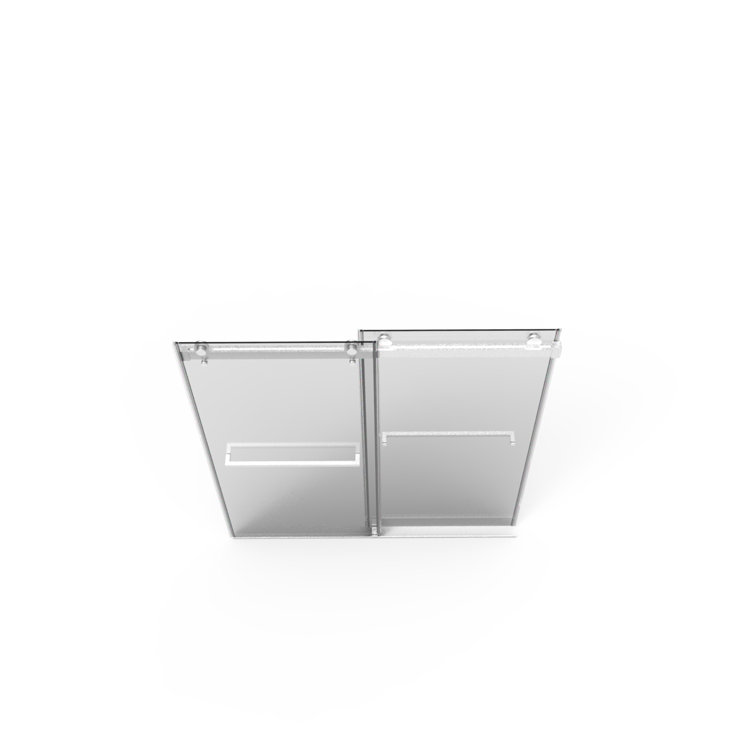 Brushed Nickel Frameless Double Sliding Shower Door with Clear Glass