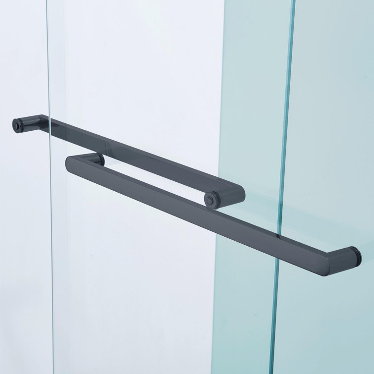 60" Matte Black Aluminum Framed Double Sliding Shower Door