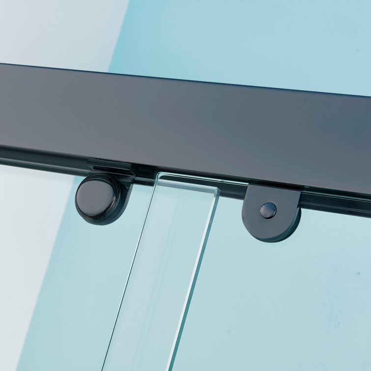 60" Matte Black Aluminum Framed Double Sliding Shower Door