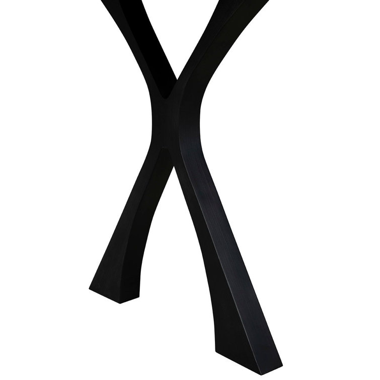 Black Solid Oak Rectangular Dining Table with Wishbone Legs