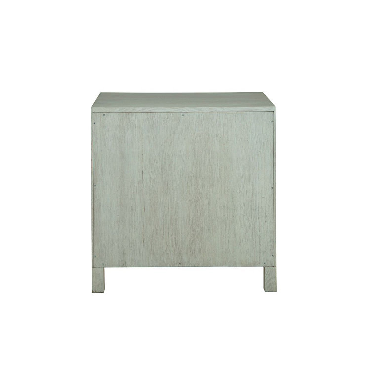 Smokey White Oak 4-Drawer Dresser with Brass Accents