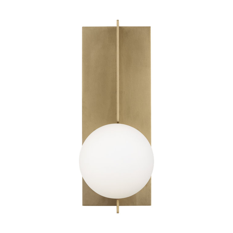 Antique Brass and Glass Dimmable Wall Sconce