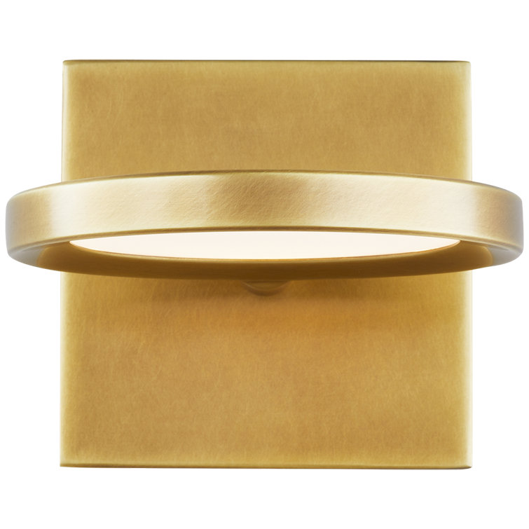 Modern Brass Dimmable LED Wall Sconce with Acrylic Shade