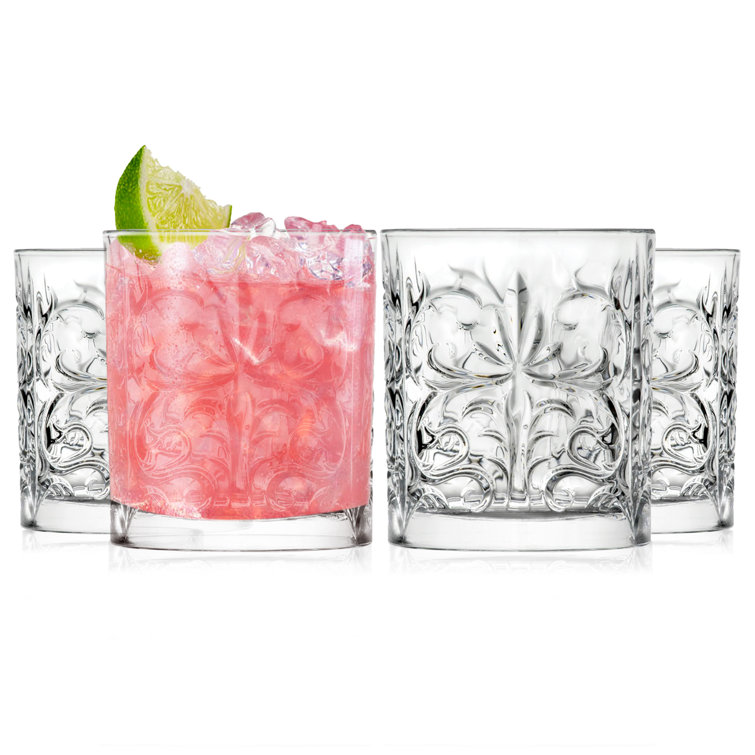 Barski Tattoo Design Crystal Double Old Fashioned Whiskey Glasses Set