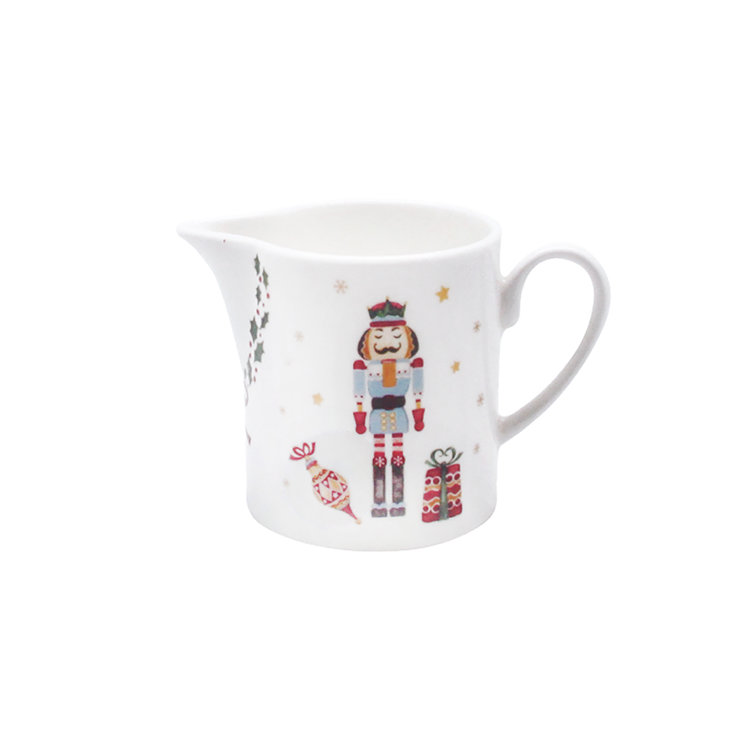 Festive Nutcracker Fine Bone China Sugar Bowl and Creamer Set