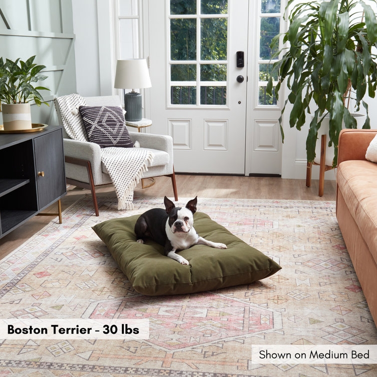 Large Sage Green Corduroy Reversible Dog Bed