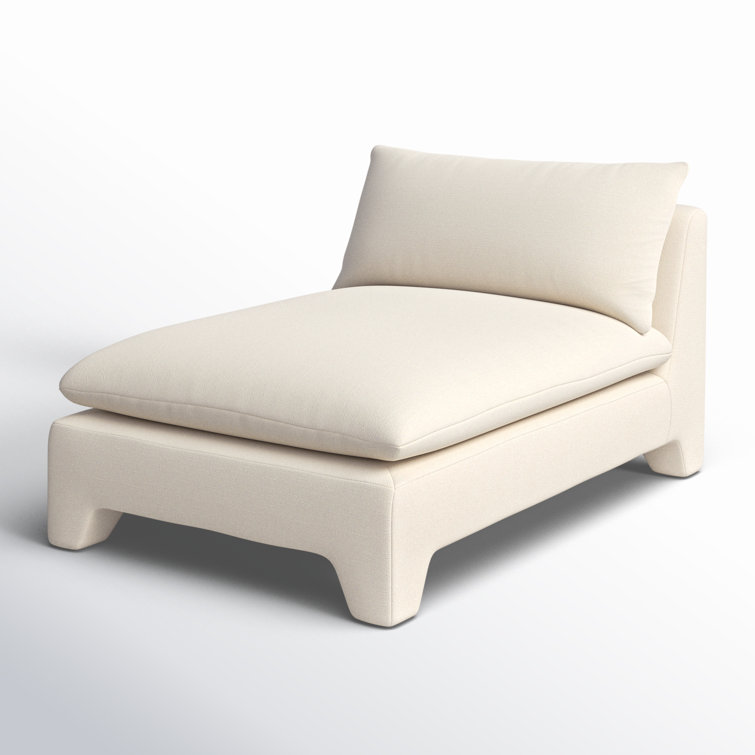 Cream Upholstered Lounge Chair with Pillow Back and Plywood Frame