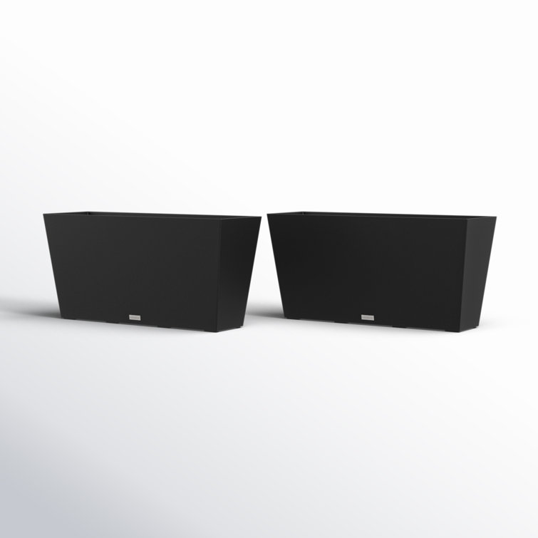 Black 31" Recycled Plastic Outdoor/Indoor Planter Set