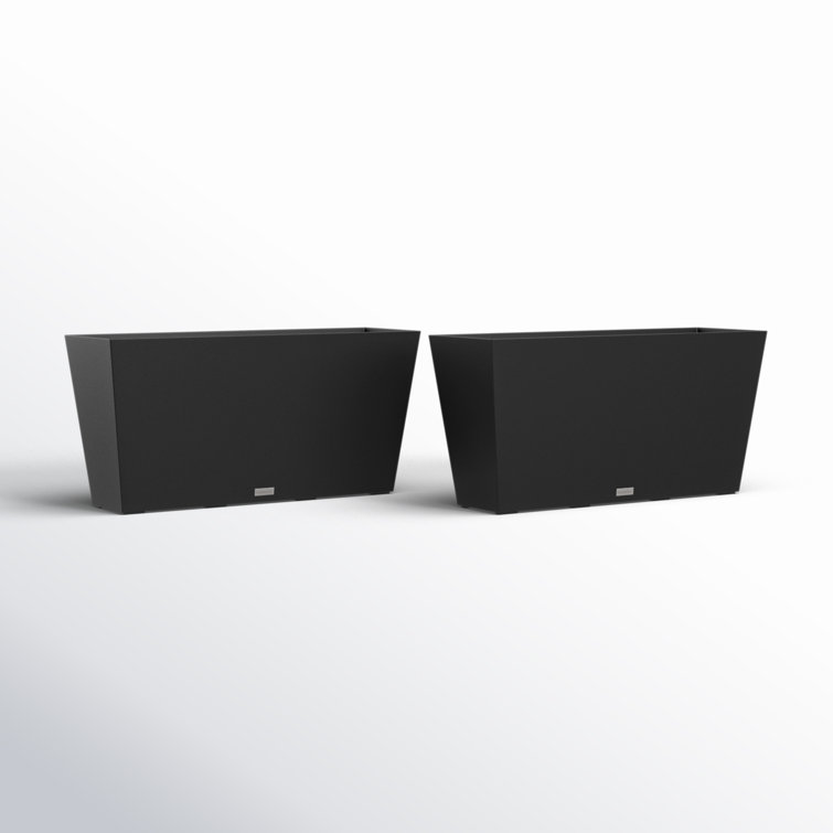 Black 31" Recycled Plastic Outdoor/Indoor Planter Set