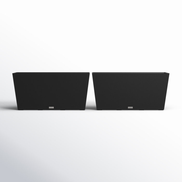 Black 31" Recycled Plastic Outdoor/Indoor Planter Set