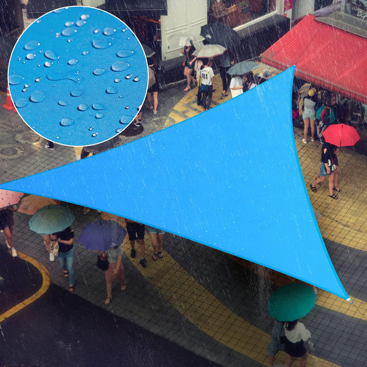 Blue Waterproof Triangle Sun Shade Sail for Patio - 14 ft.