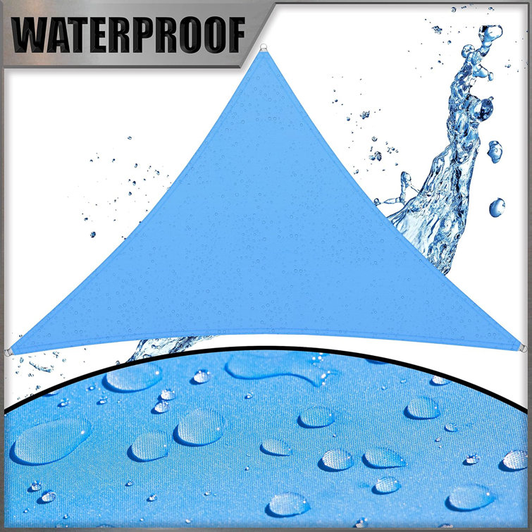 Blue Waterproof Triangle Sun Shade Sail for Patio - 14 ft.