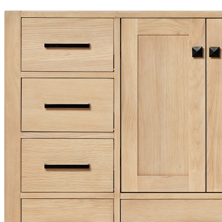 Cambridge 37'' Oak Freestanding Vanity with Carrara Marble Top