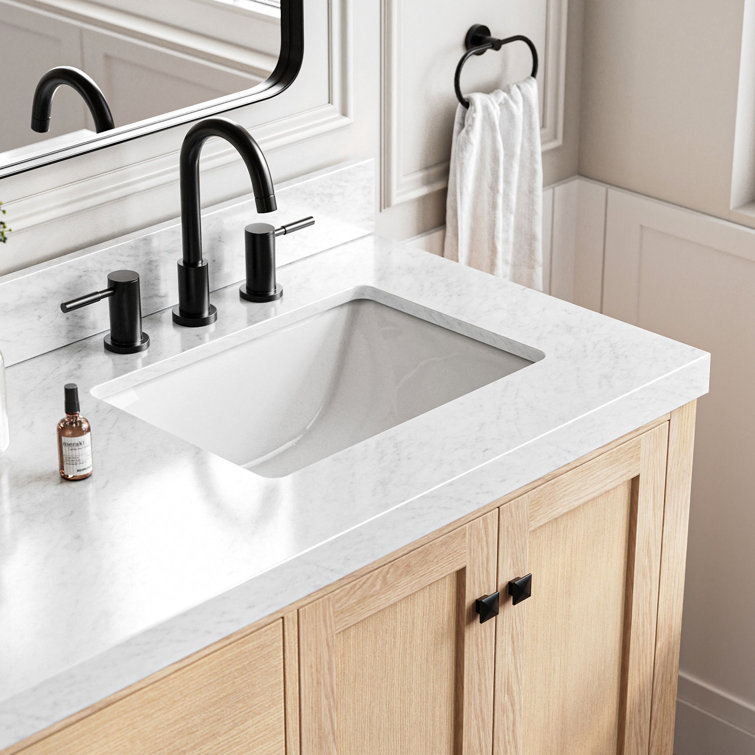 Cambridge 72'' Oak Double Bathroom Vanity with Carrara Marble Top