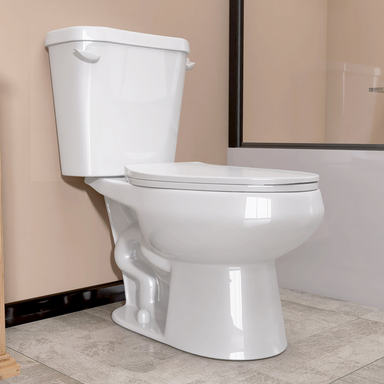 White Round Dual Flush ADA Chair Height Toilet with Soft Close Seat