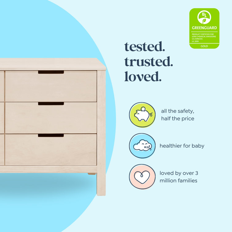 Washed Natural Double Nursery Dresser with Soft Close Drawer