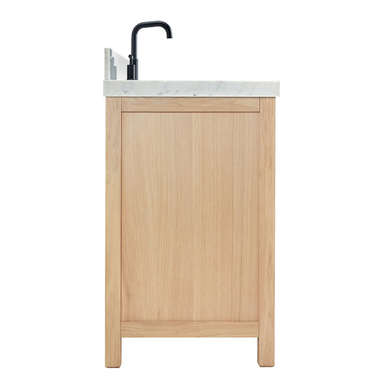 Cambridge 54" Oak Freestanding Vanity with Carrara Marble Top