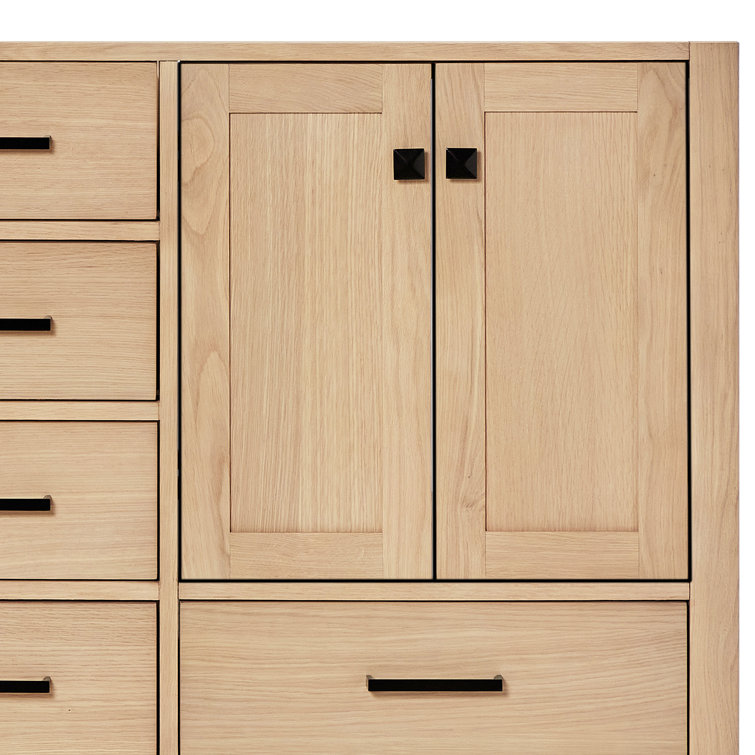 Cambridge 72'' Oak Double Vanity with Carrara Marble Top