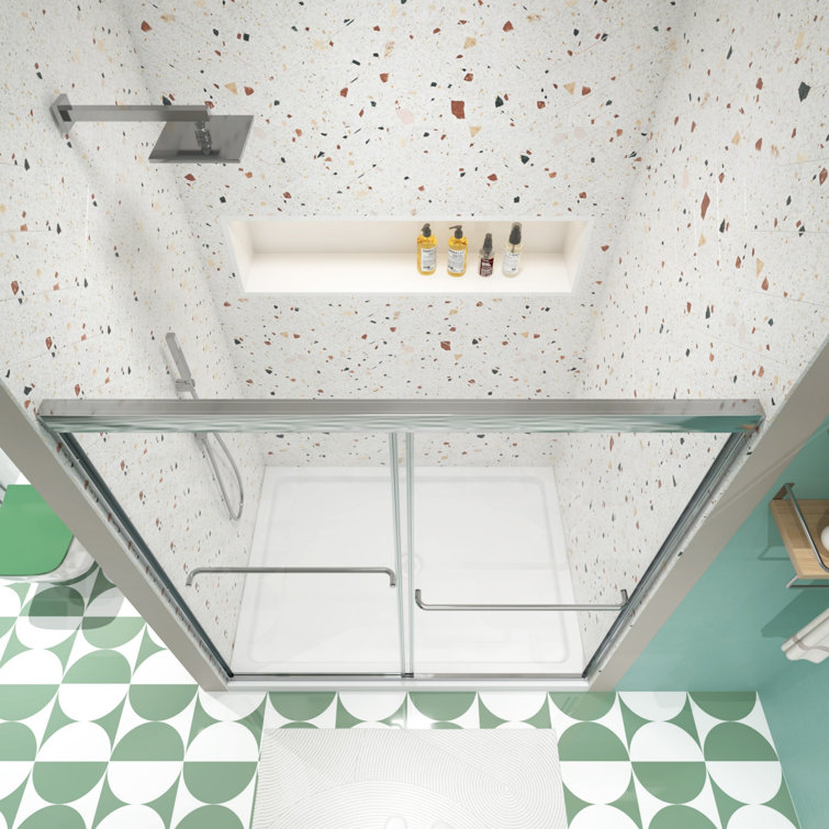 Chrome 56-60" x 70" Dual Sliding Clear Glass Shower Door