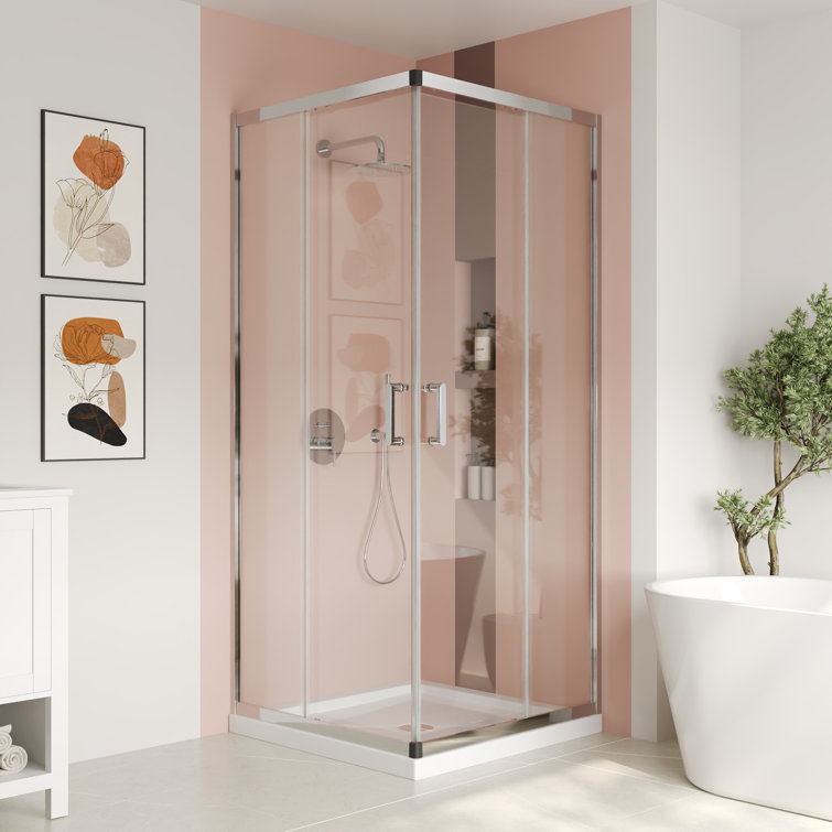 34" W x 72" H Clear Tempered Glass Shower Enclosure