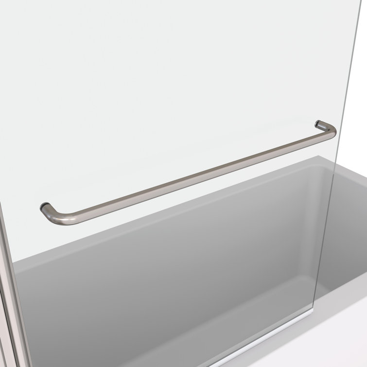 34" x 58" Chrome Aluminum Framed Clear Glass Tub Door