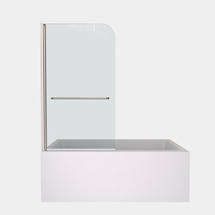 34" x 58" Chrome Aluminum Framed Clear Glass Tub Door