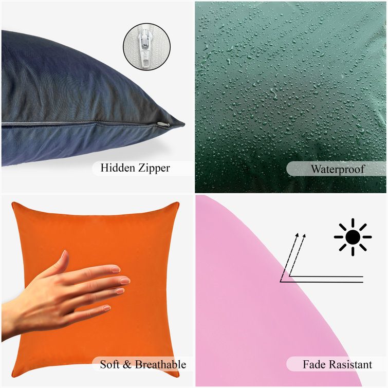 Timber Green Waterproof Polyester Outdoor Pillow Covers 20x20 Inches