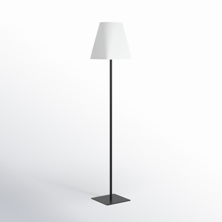 Black Iron Floor Lamp with White Cotton Shade