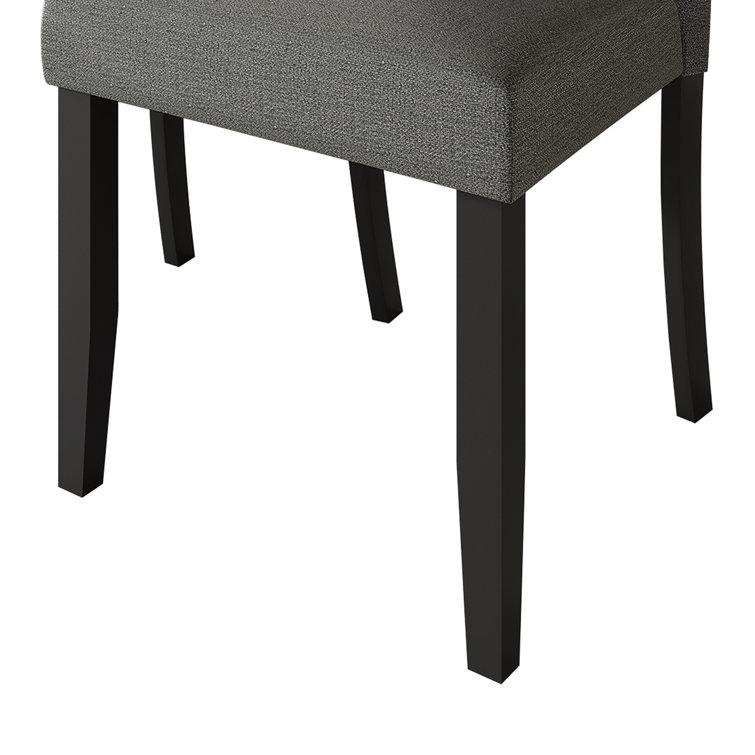 Gray Linen Upholstered 7-Piece Dining Set with 59" Rectangular Table