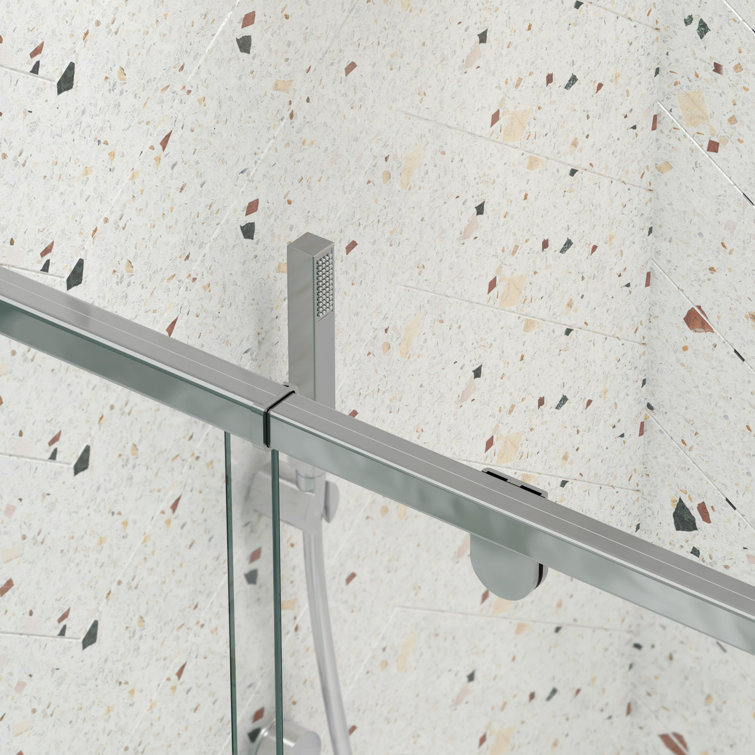 38-42" Chrome Tempered Glass Pivot Swing Shower Door