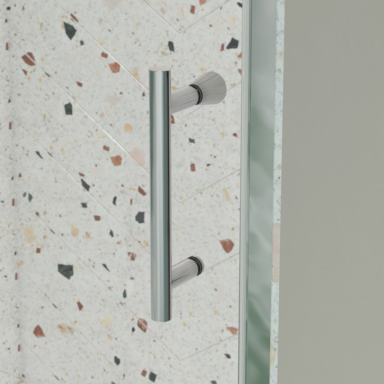 38-42" Chrome Tempered Glass Pivot Swing Shower Door
