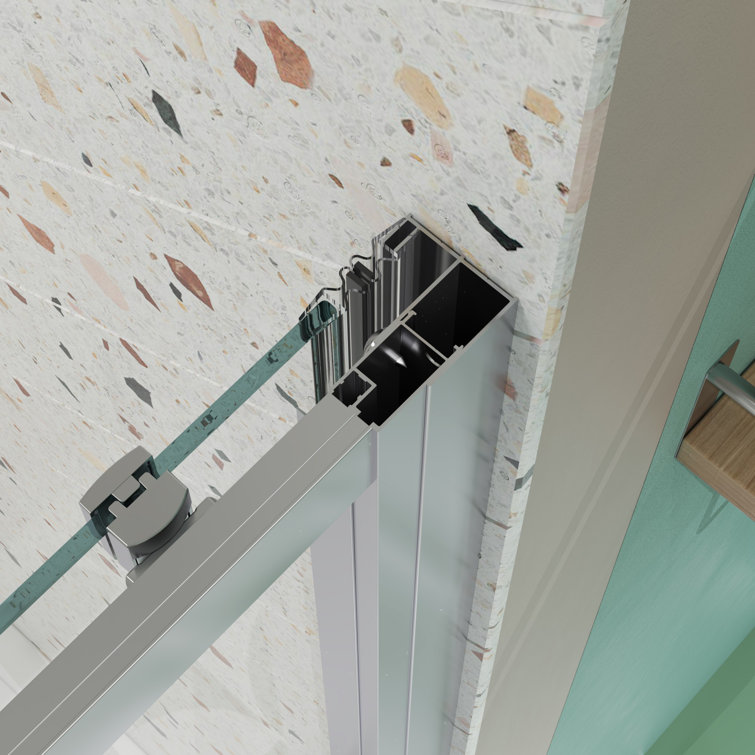 Chrome 50"-54"W x 72"H Sliding Shower Door with Tempered Glass