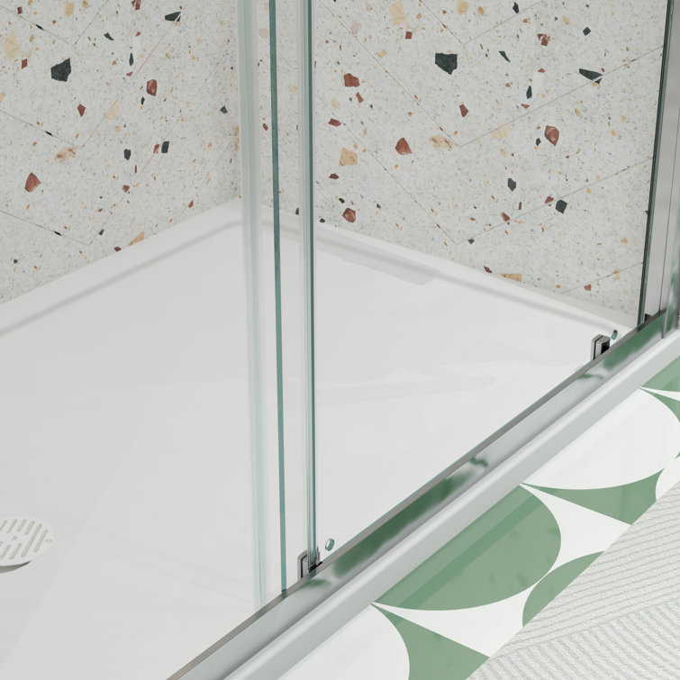 Chrome 50"-54"W x 72"H Sliding Shower Door with Tempered Glass