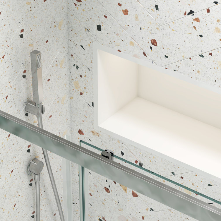 Chrome 50"-54"W x 72"H Sliding Shower Door with Tempered Glass