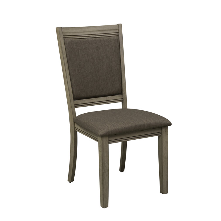 Sandstone Finish Drop Leaf Dining Table Set with Brown Tweed Upholstered Chairs