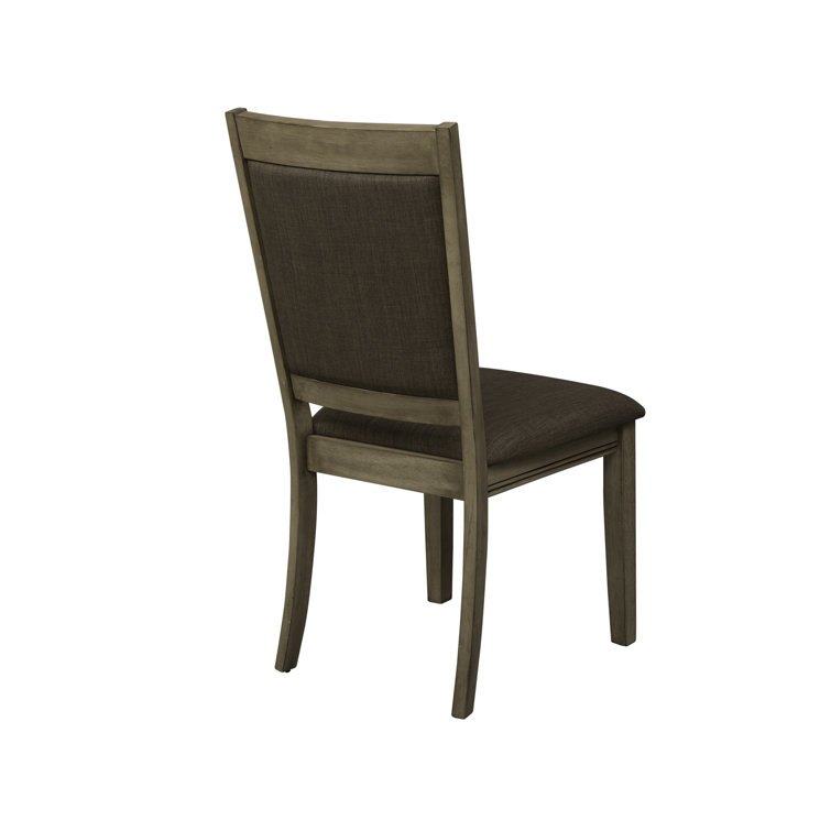 Sandstone Finish Drop Leaf Dining Table Set with Brown Tweed Upholstered Chairs