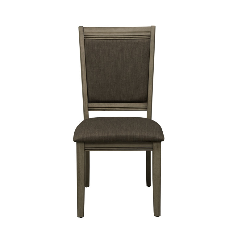 Sandstone Finish Drop Leaf Dining Table Set with Brown Tweed Upholstered Chairs