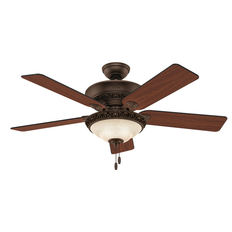 52'' Cocoa Bronze 5-Blade Ceiling Fan with Light Kit