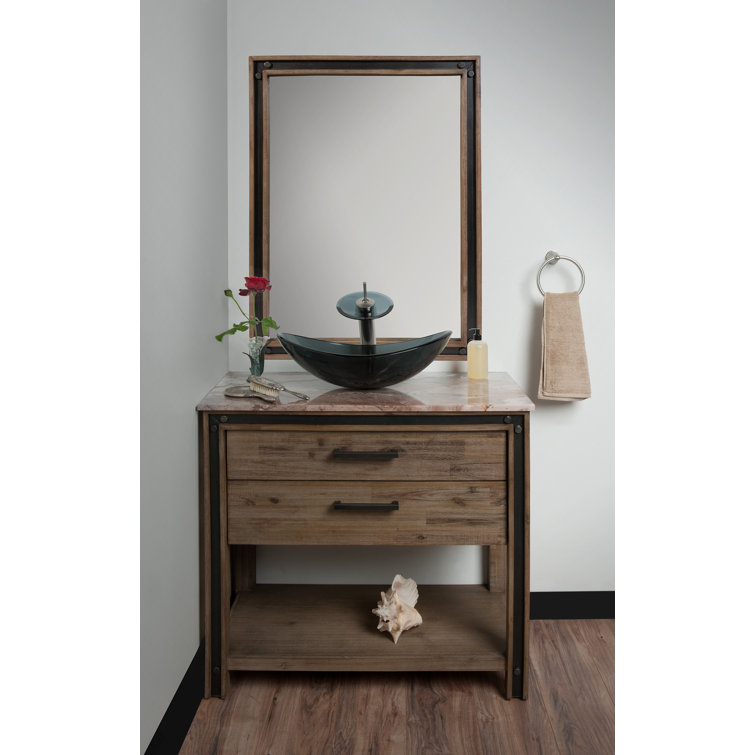 Clear Gray Tempered Glass Oval Above-Counter Bathroom Sink