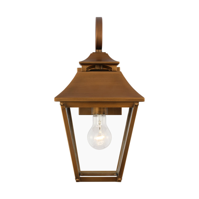 Natural Copper Outdoor Wall Lantern with Clear Seeded Glass
