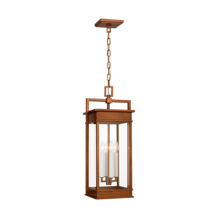 Cupertino Natural Copper 4-Light Outdoor Pendant with Clear Glass