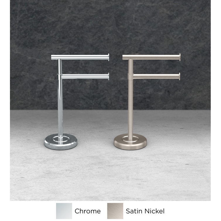Chrome Freestanding Double Arm Hand Towel Holder