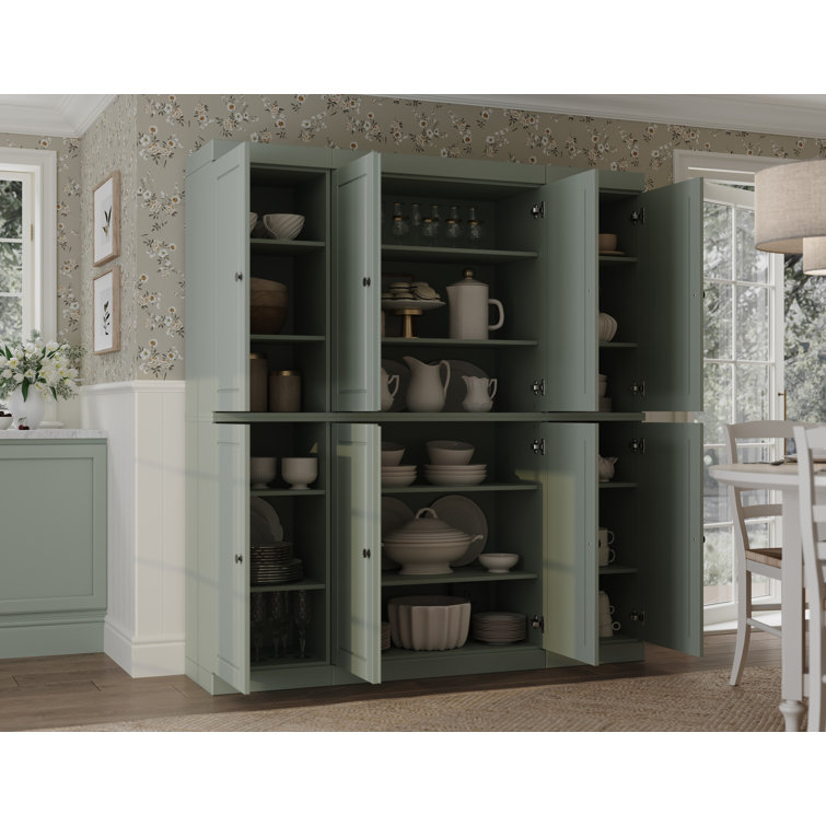 Siegmeyer 100% Solid Wood 65" Pantry Cabinet with Solid Doors and Adjustable Shelves