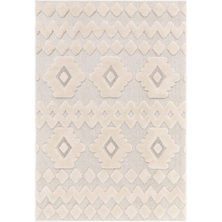 Bellagio Beige Tribal High-Low Flat-Weave Rug 5' x 7'