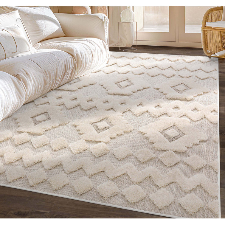 Bellagio Beige Tribal High-Low Flat-Weave Rug 5' x 7'