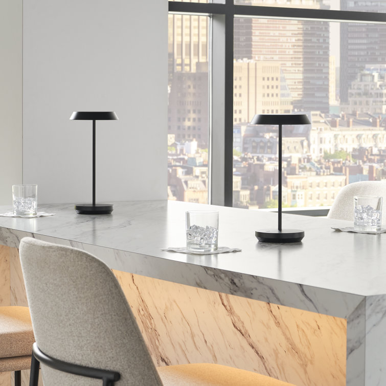 Matte White Cordless Touch LED Outdoor Table Lamp