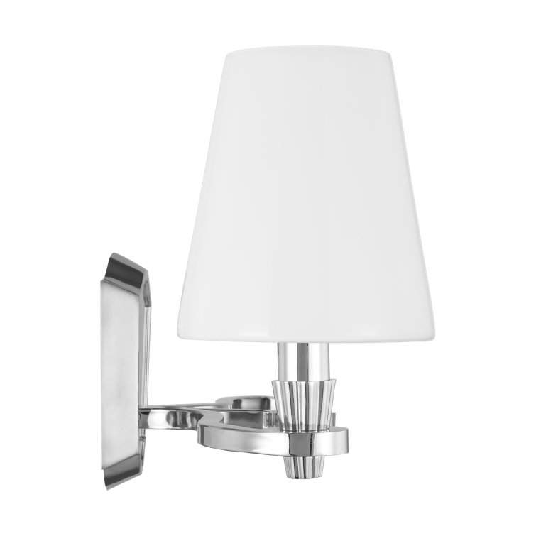 Polished Nickel 3-Light Vanity with Milk White Glass Shades
